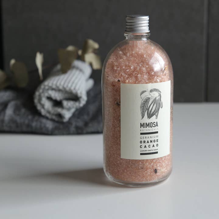 Mimosa Botanicals - Wholesale Bath Soak/Milk - Geranium, Orange & Cacao French Apothecary Bath Soak