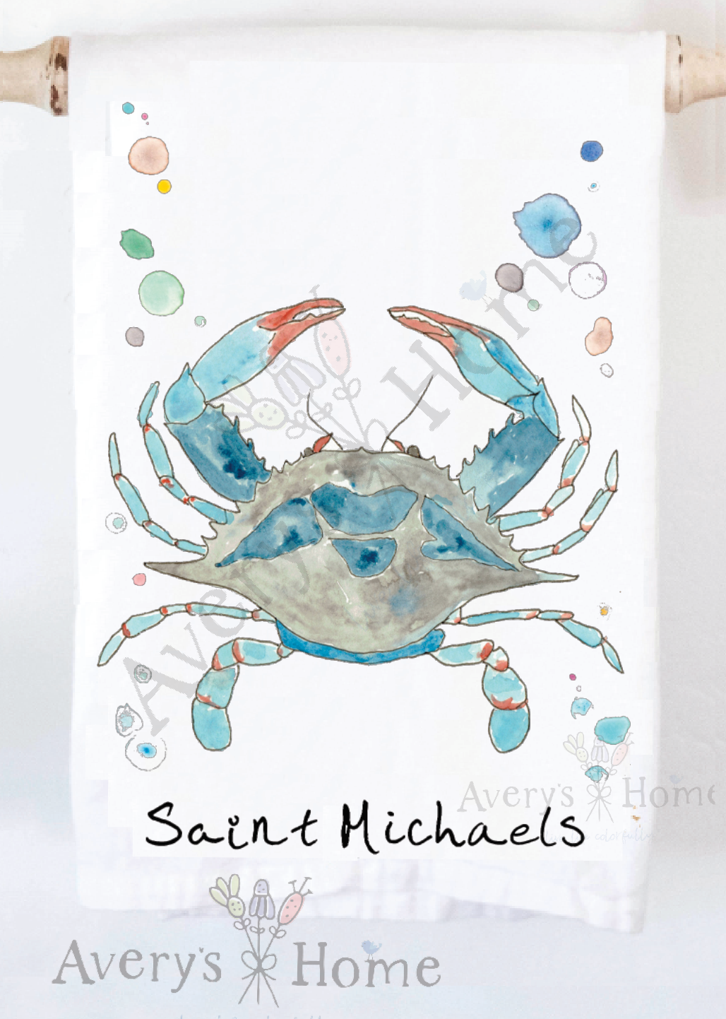 Avery's Home - Wholesale Tea Towel - Blue Crab Ocean Customizable Coastal Tea Towel39