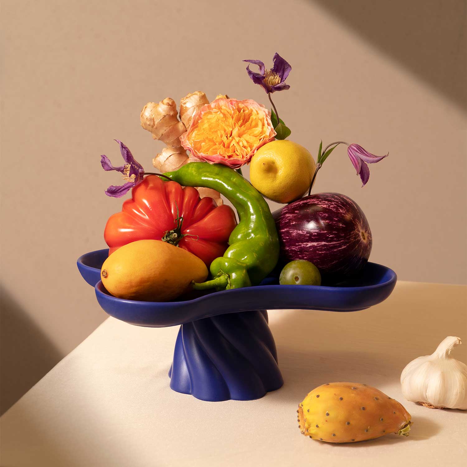 54 Celsius - Vendita all'ingrosso Vassoi decorativi - Vassoio Alto Templo OCTAEVO - Blu Scuro1