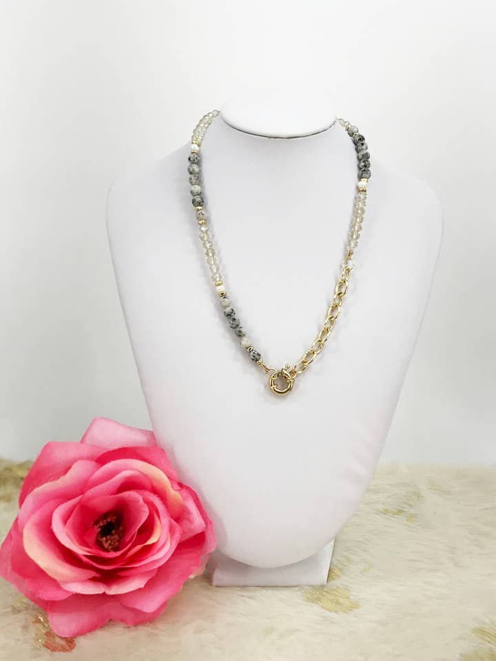 Collana con Pietra Naturale e Catena - N788 per la vendita all'ingrosso da parte di Magnolia & Peach Jewelry Boutique, LLC