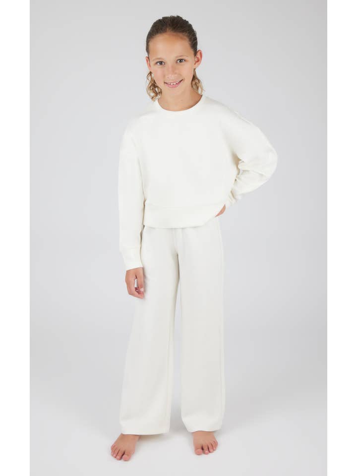 90 Degree by Reflex - Wholesale Top & Pant Set - Kids - Girls Everyday Scuba Side Slit Pullover and Pant - Set