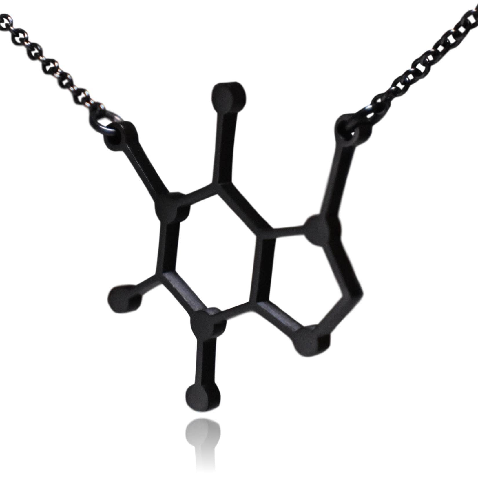 Clayton Jewelry Labs – wholesale Hänge-/berlockhalsband – Koffein Molekyl rostfritt stål halsband6