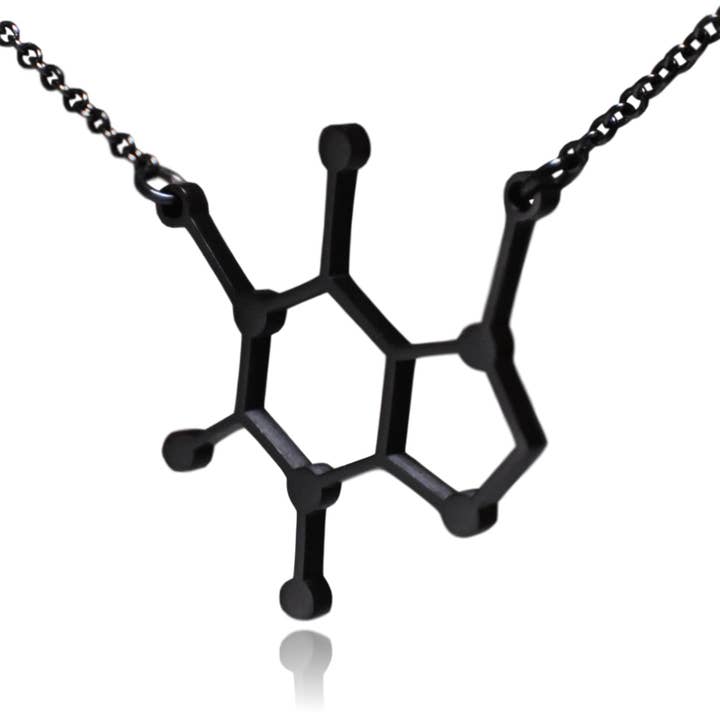 Clayton Jewelry Labs – wholesale Hänge-/berlockhalsband – Koffein Molekyl rostfritt stål halsband6