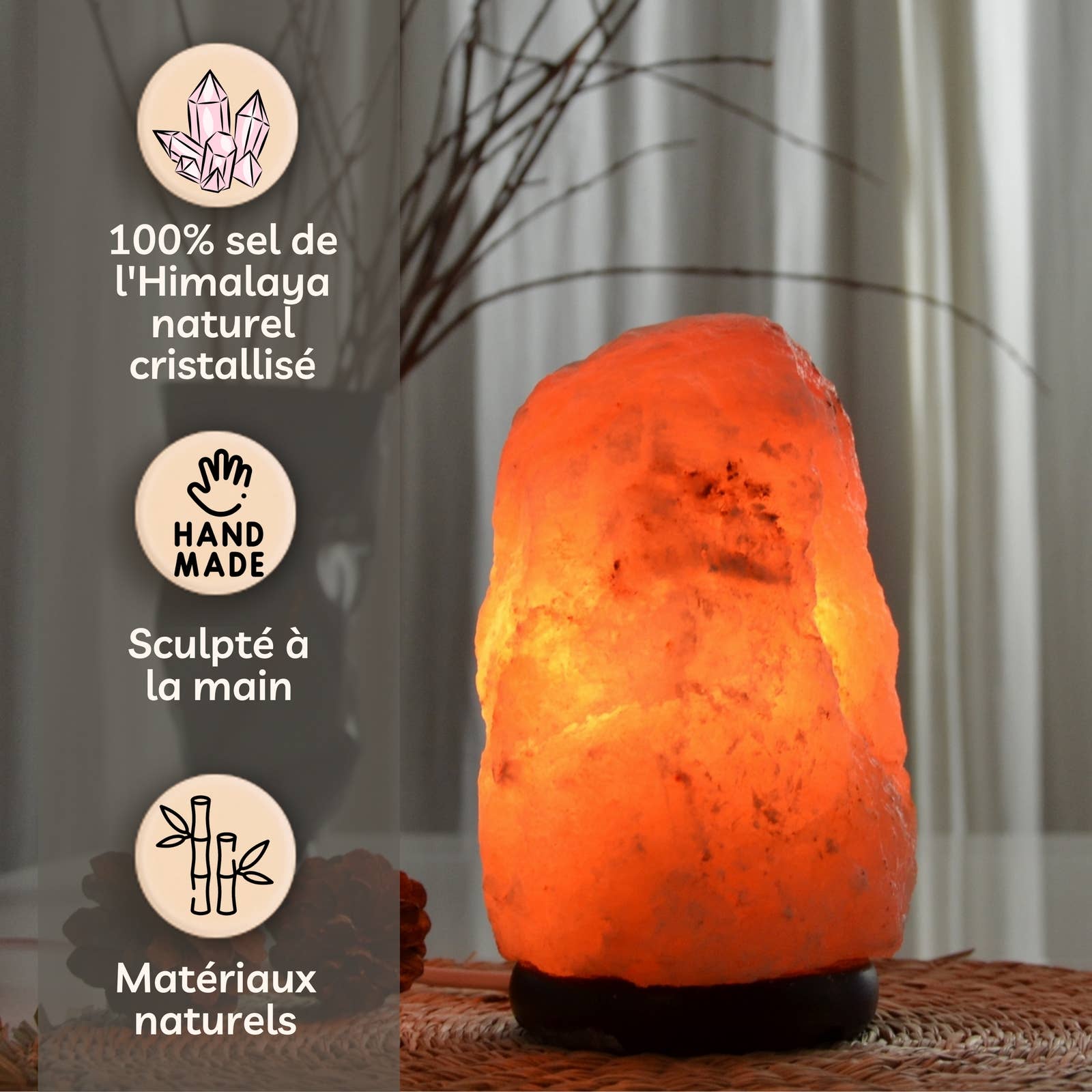 Zen'Arôme - Wholesale Salt Lamp - Himalayan Salt Lamp Raw Shape 2 to 3 kg2