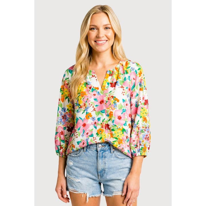 TOP DE MANGA 3/4 CON ESTAMPADO FLORAL para venta al por mayor de STACCATO