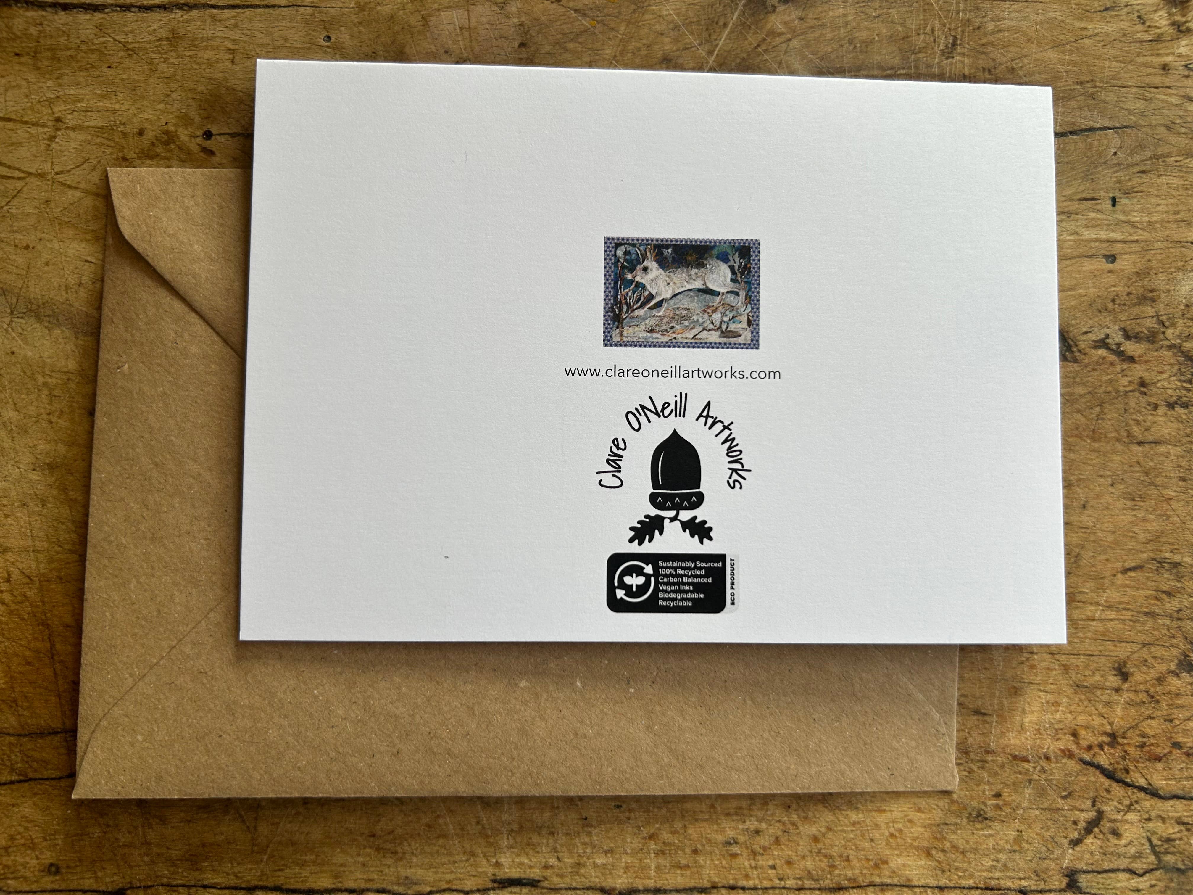 Clare O’Neill Artworks - Vente Carte de vœux classique - Carte de vœux vierge A6 Highland Hare3