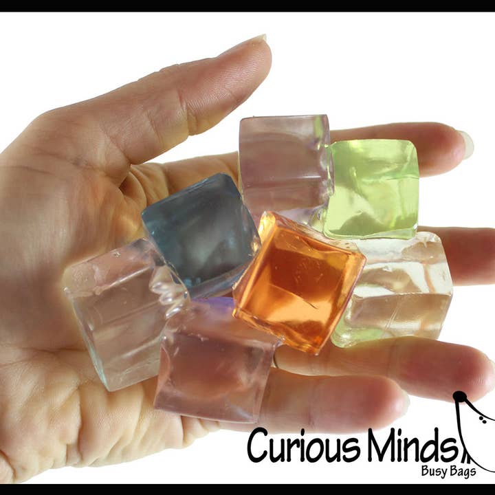 Curious Minds Toys - Wholesale Fidget Toy - Kids - 1 Gelatin Ice Cube Squishy Fidget Toy - Thick Gel Wiggly an