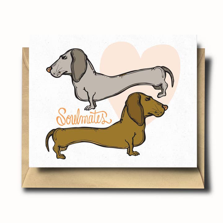 Soulmate Dachshunds Wedding/Love Card for wholesale by SOMETHING OF A DANDY