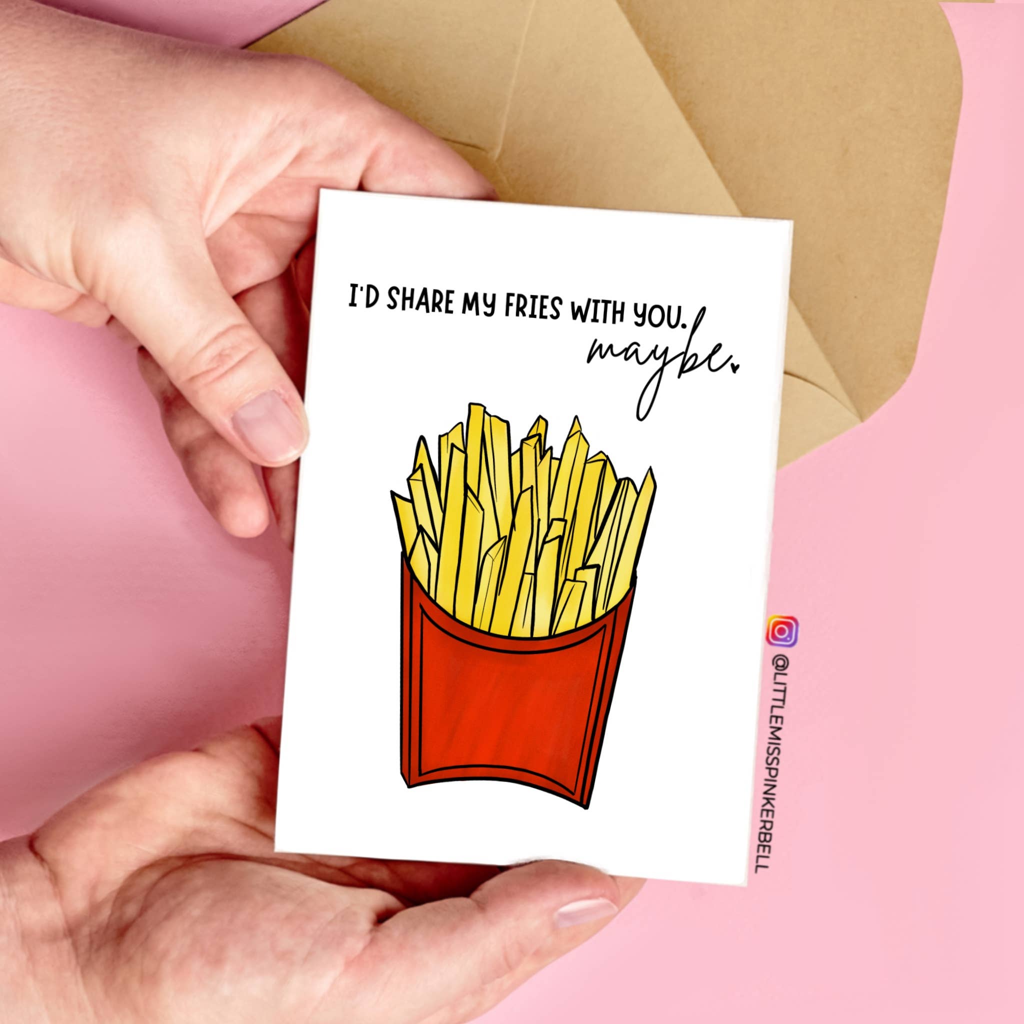 Little Miss PinkerBell - Wholesale Valentine's Day Card - I’d Share My Fries With You Valentine's Day Card