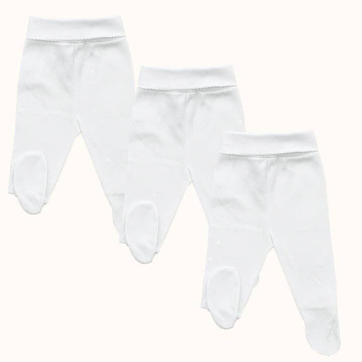 3 Basic White Footed Pants for wholesale by Pim-Pam-Pum