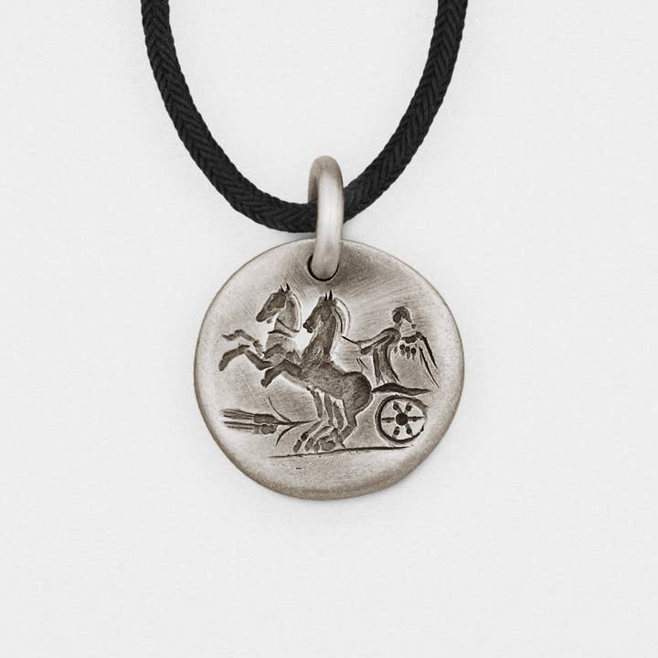 “Chariot” Intaglio Pendant in Sterling Silver for wholesale by Snake Bones