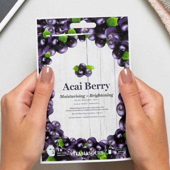 Vitamasques UK - Wholesale Skincare Face Mask - Acai Berry Face Sheet Mask đ«2