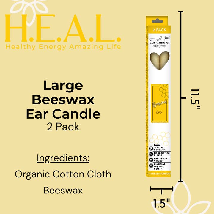 Healthy Energy Amazing Life - Wholesale Tapered Candle/Candlestick - Large Beeswax Ear Candles by Doc Harmony2