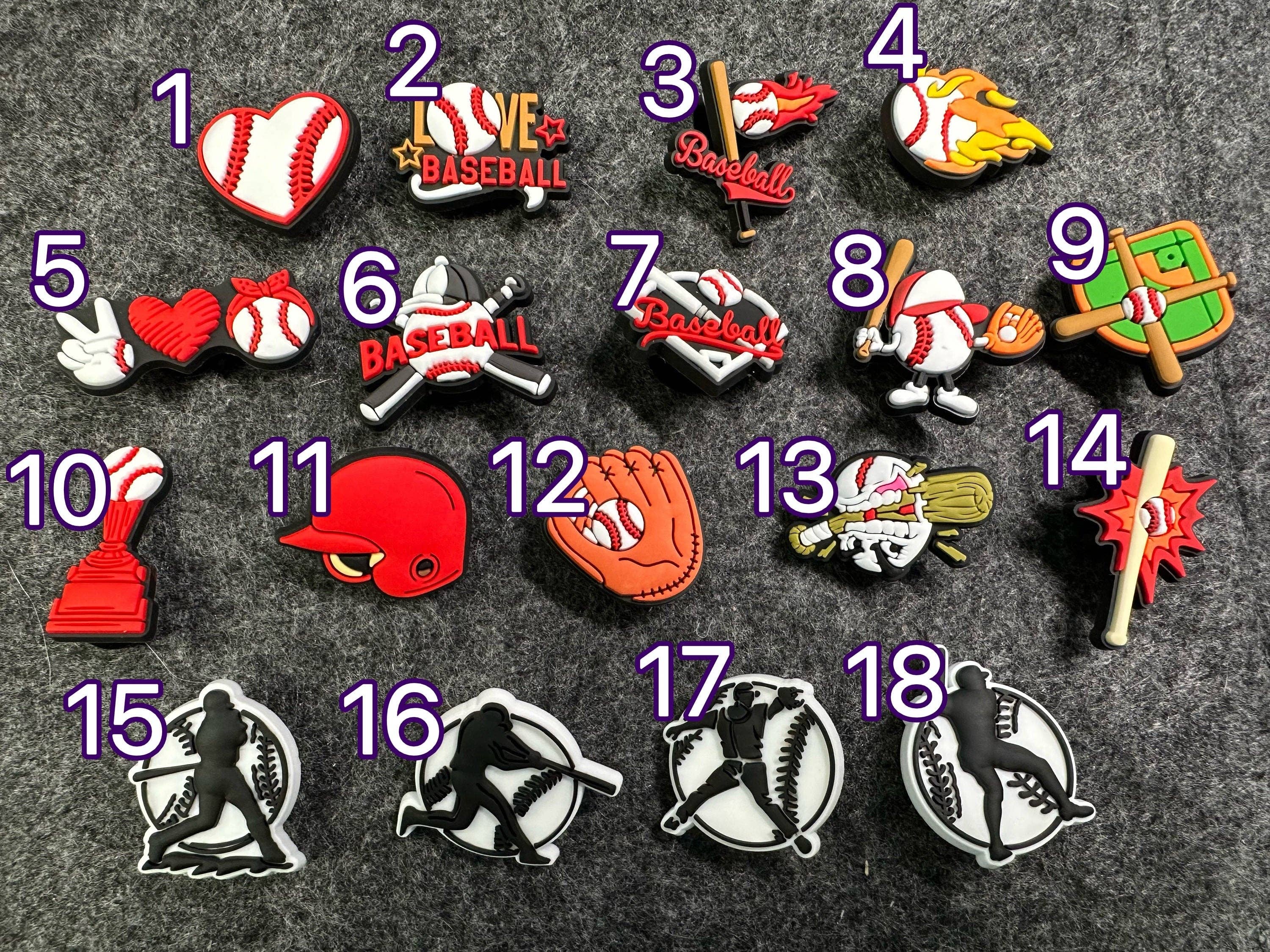 JuliesDecal – wholesale Shoe accessories – Pick your own Baseball theme shoe charms1