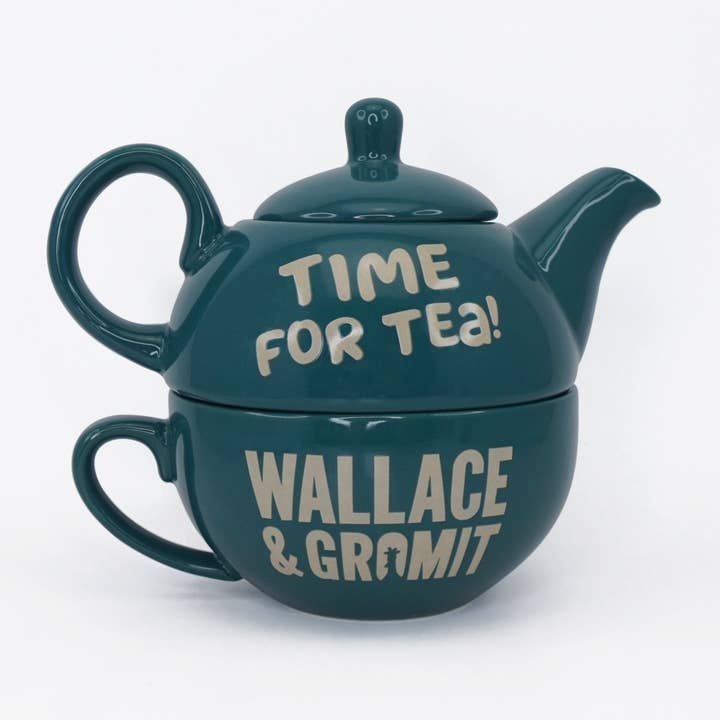 Half Moon Bay By Design - Wholesale Tea Pot - Ceramic Tea for One Wallace & Gromit Tea Pot Wrong Trousers1