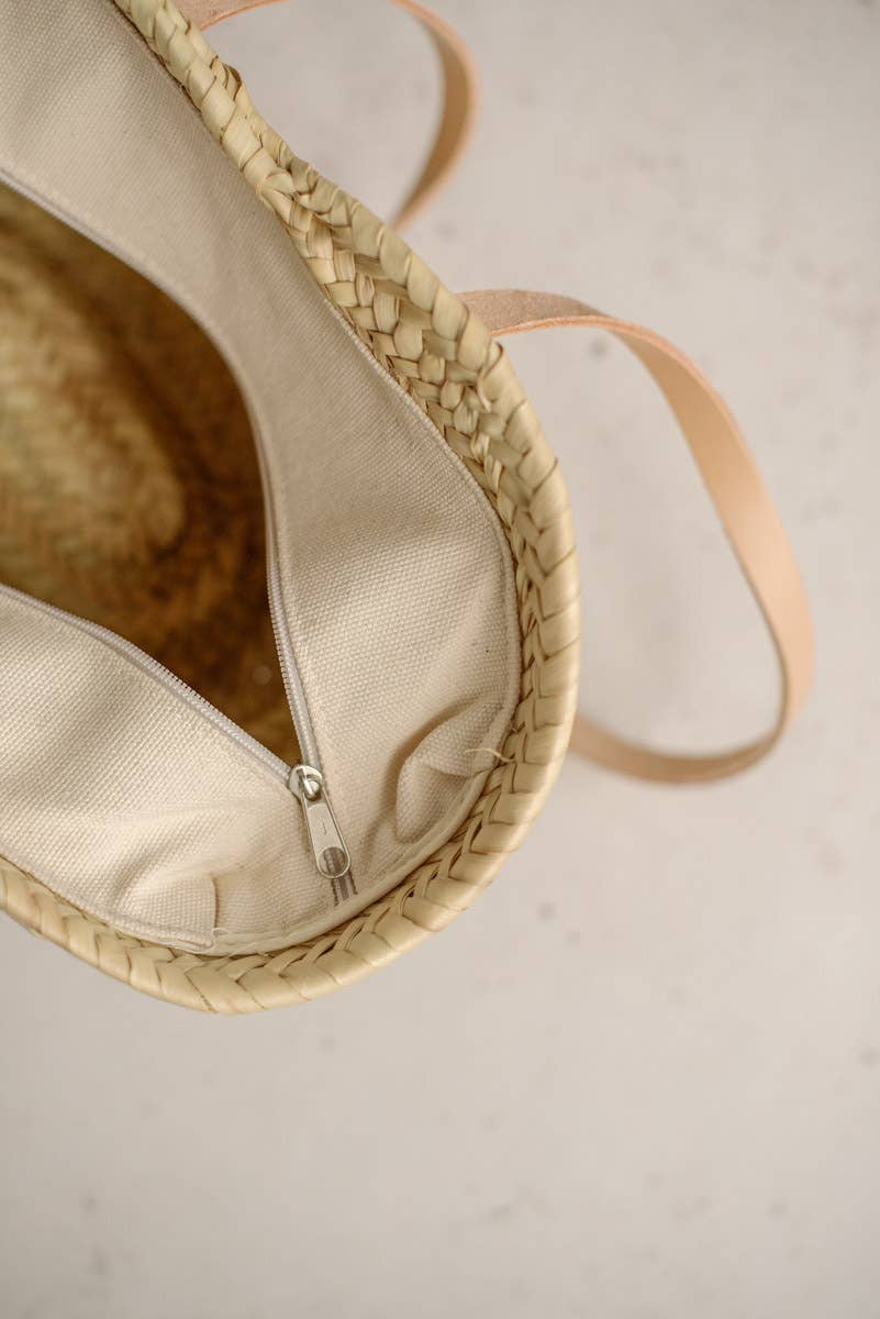 Lula Natura – wholesale Strandväska – MIDI KORG FLOR LIS RAFIA6