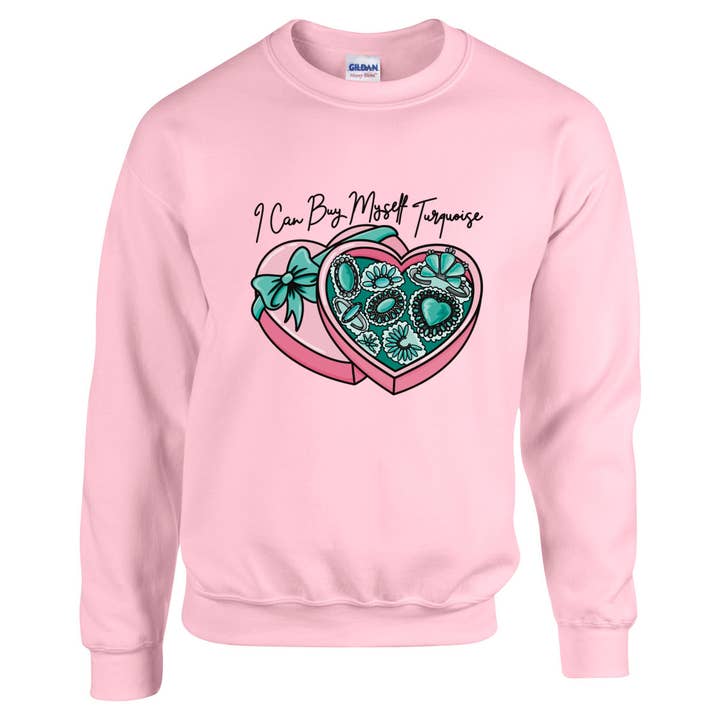I Can Buy Myself Turquoise - Valentines Graphic Top for wholesale by Burro Threads Co.