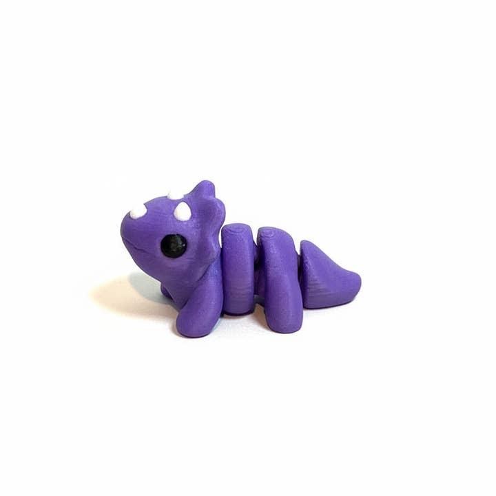 Triceratops Dinosaur (Purple) • Mini 3D Printed Articulated Animal • Flexi Animals for wholesale by Lorianne Kol 3D Prints