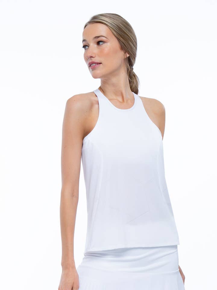 Nora Hlatter Neck Active & Tanque de Ténis - Branco por atacado de Inphorm