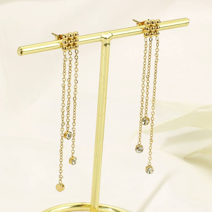 Orecchini cristallo in acciaio inox con strass - BO210208 per la vendita all'ingrosso da parte di Kapyco