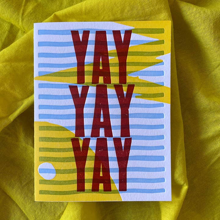 YAY YAY YAY - Tarjeta de felicitación para venta al por mayor de Bay View Printing Co