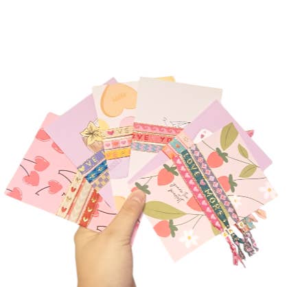 Sansira Jewelry - Wholesale Woven/Braided Bracelet - Bracelet Text Ribbon Greeting Card Strawberry1