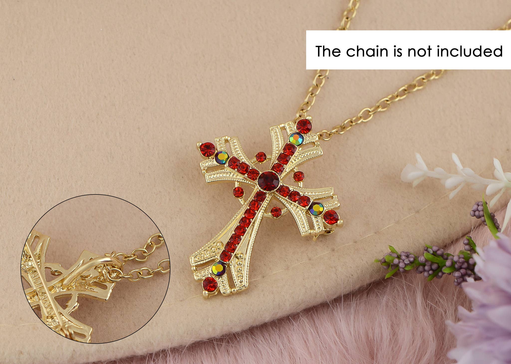 AK Brand - Vendita all'ingrosso Spille - Spilla a forma di croce religiosa argentata con strass14