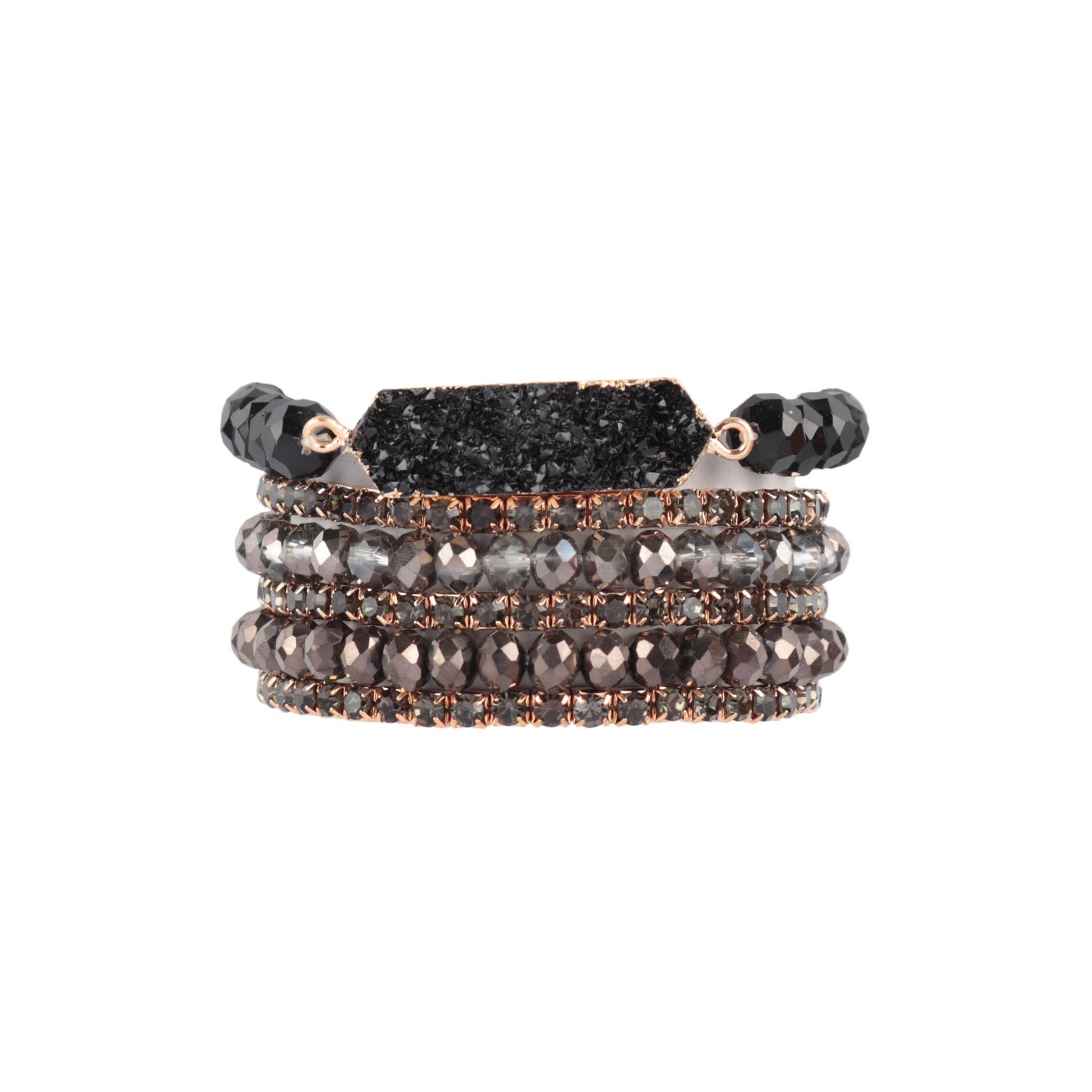 MYS Wholesale Inc - Wholesale Jewelry Set - Druzy Rhinestone Rondelle Beads Mix Stackable Bracelet Set4