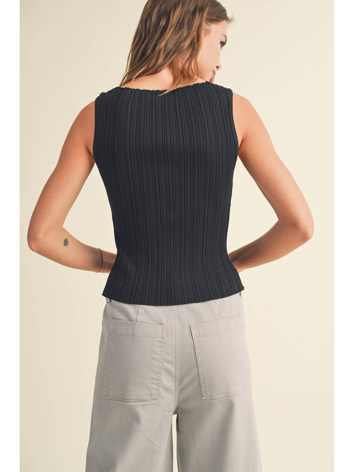 MIOU MUSE - Wholesale Knit Top - Women's - T3779 VISCOSE RIBBED KNITTED TOP