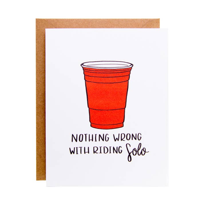 Nothing Wrong With Riding Solo Breakup Card for wholesale by Drawing a Blank Cards + Gifts