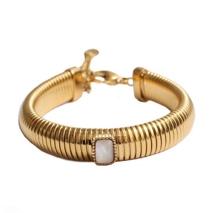 Bracelet Skadi - Or - Nacre for wholesale by L'Atelier Emma & Chloé
