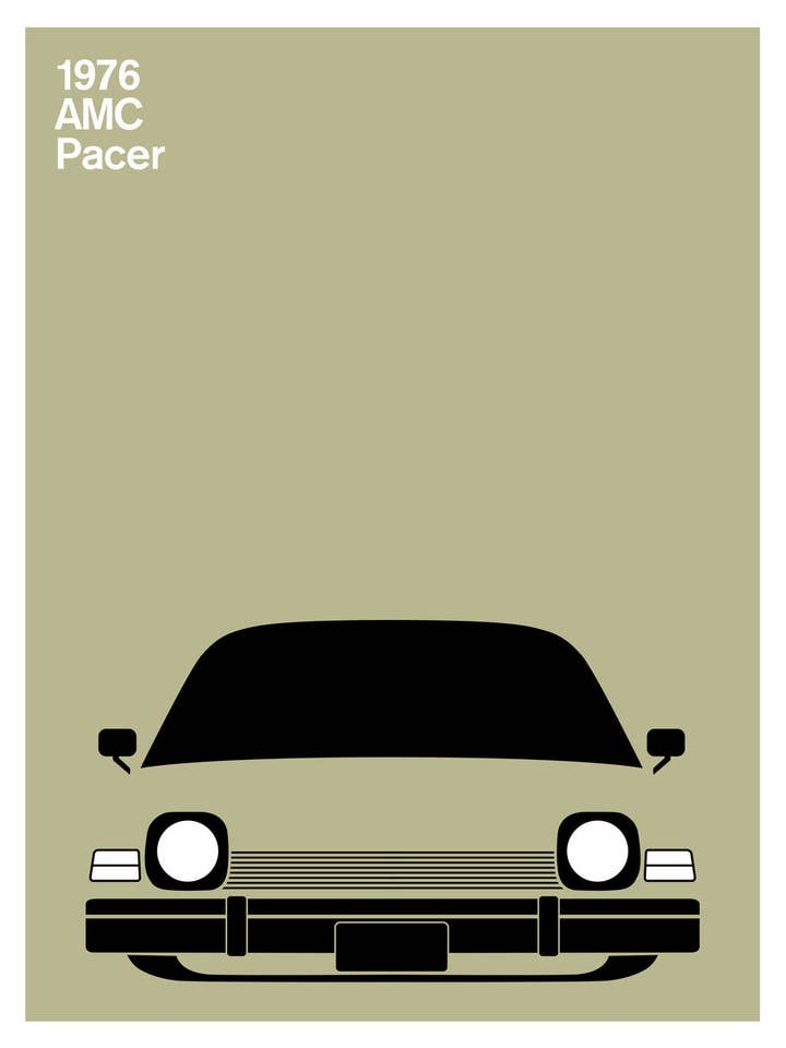 1976 AMC Pacer konsttryck av Julian Montague för wholesale av Print Collection