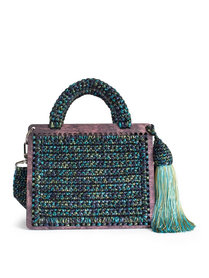 Wooden Crochet Box Bag for wholesale by Equal Hands