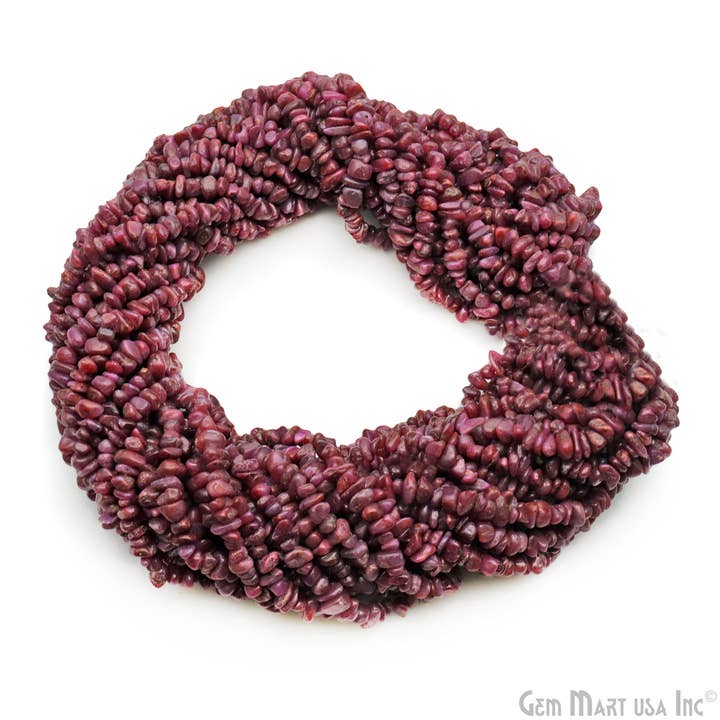 GemMartUSA - Wholesale Beads - Ruby Chip Beads, Drilled Natural Gemstone Strand, 34 Inch7