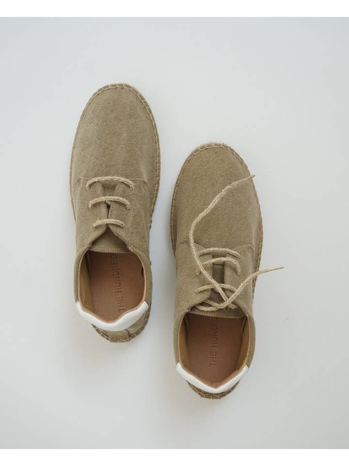 The Hundred Shoes - Wholesale Loafers - Men's - Alpargata Cordon Lona Beige3
