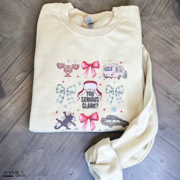 You Serious Clark Crewneck - Sand for wholesale by Sophie V. Designs