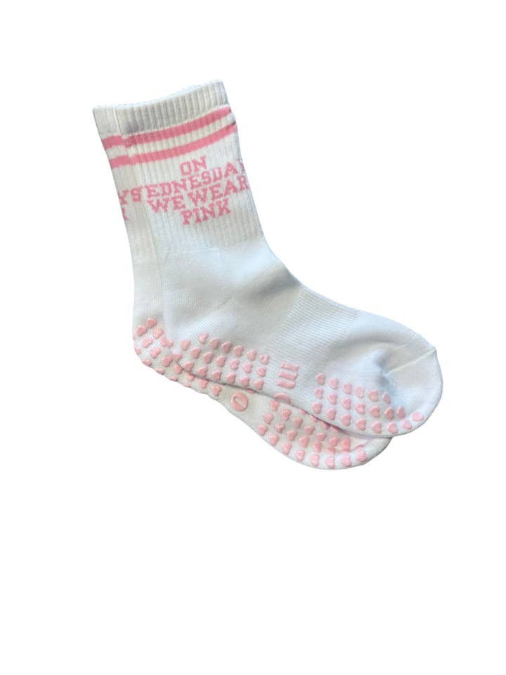 il mercoledì indossiamo calzini da pilates rosa con grip per la vendita all'ingrosso da parte di modasocks