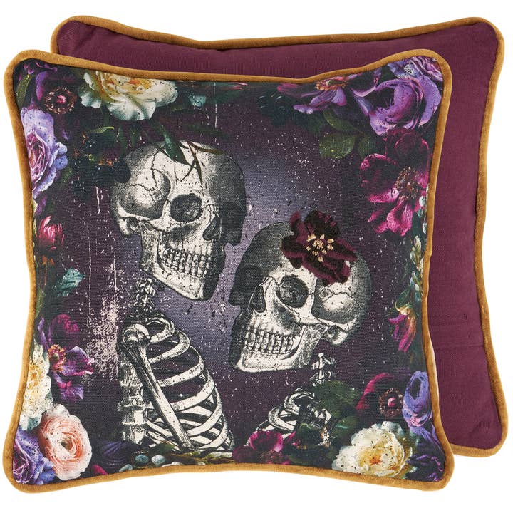 Skeleton Couple Pillow for wholesale by Primitives by Kathy