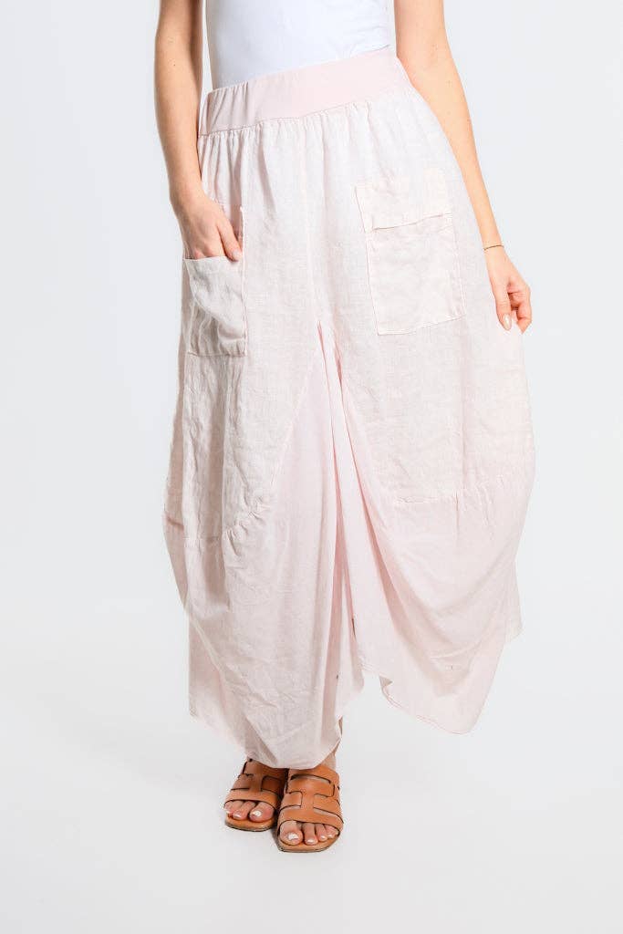 TINA Stephens Italy/Tees By Tina - Wholesale Skirt - Women's - Brenna Cotton/Linen Bunched Pocket Skirt (SL102W)32