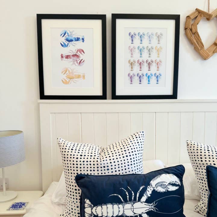 Chromatic Lobster Trio - Watercolour Print for wholesale by SeaKisses