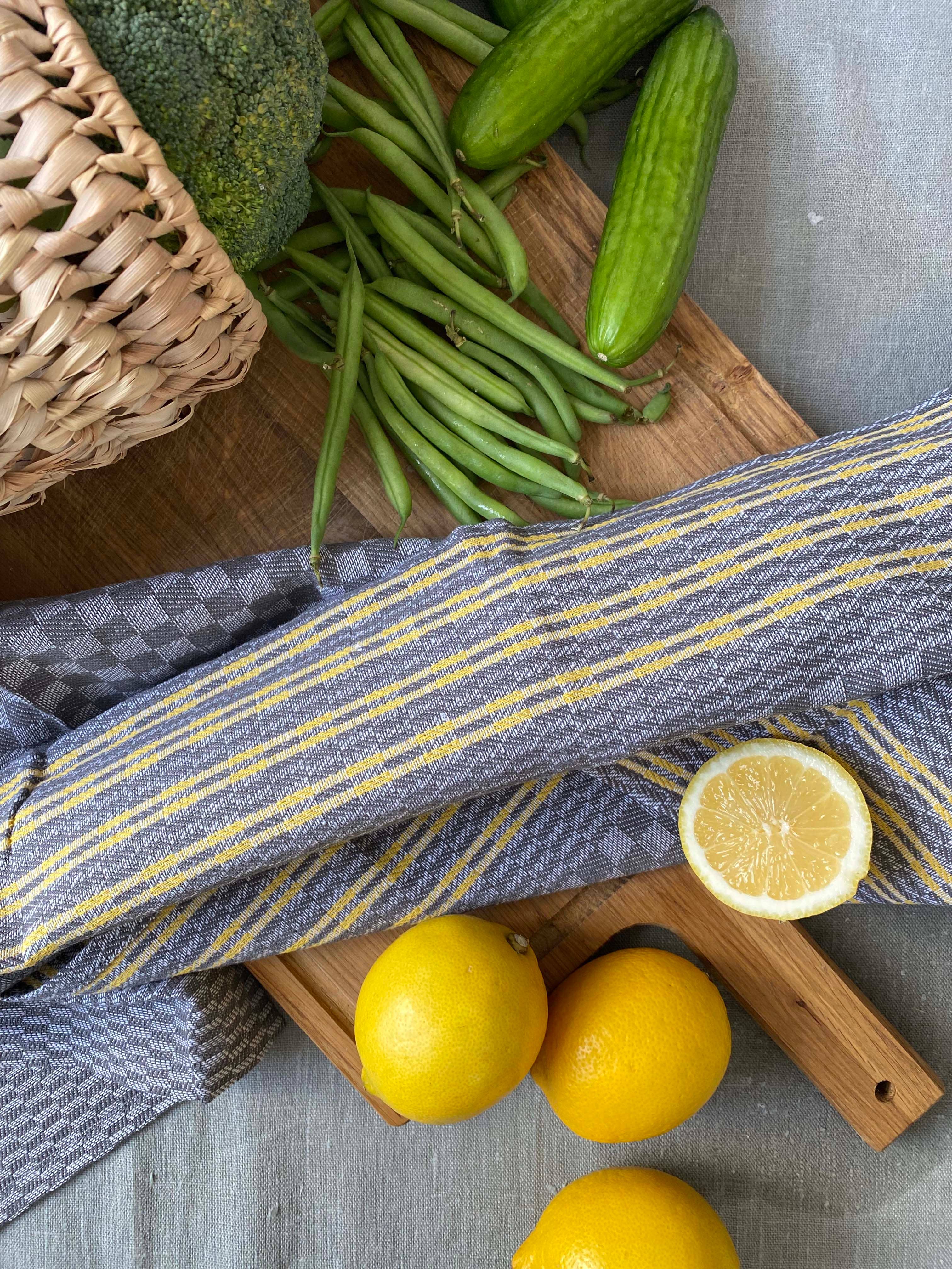 Grubentuch Australia - Wholesale Tea towel - Pit towel Grey | Yellow
