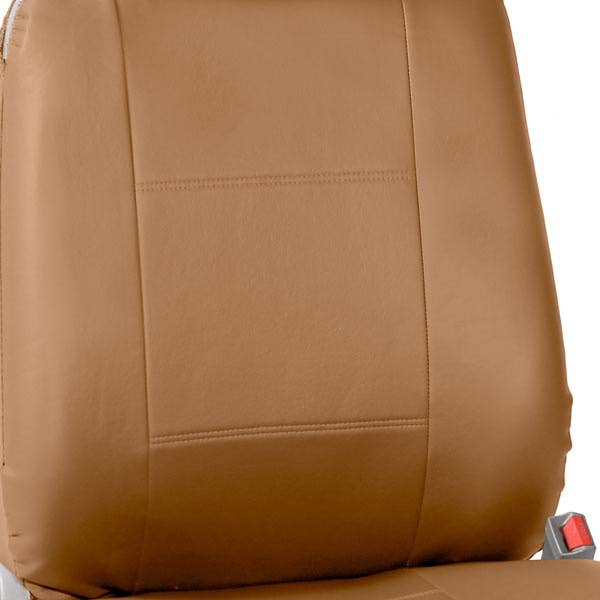 FH GROUP - Wholesale Car Decorative Charm - Unisex - All-Purpose Built-in Seat Belt PU Leather Seat Covers - Front Set Tan2