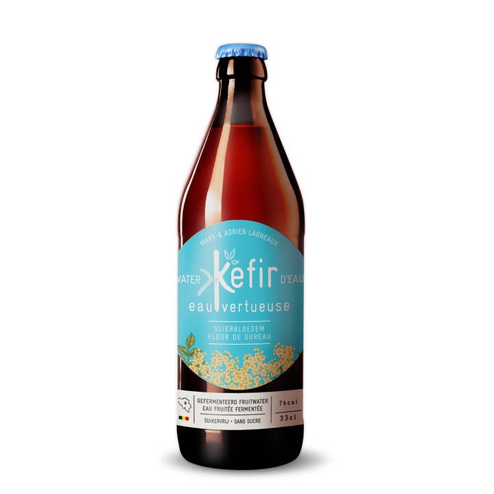 Kéfir Eau Vertueuse – Engroshandel Kombucha – Kefir Vand Dydig med Økologiske Hyldeblomster