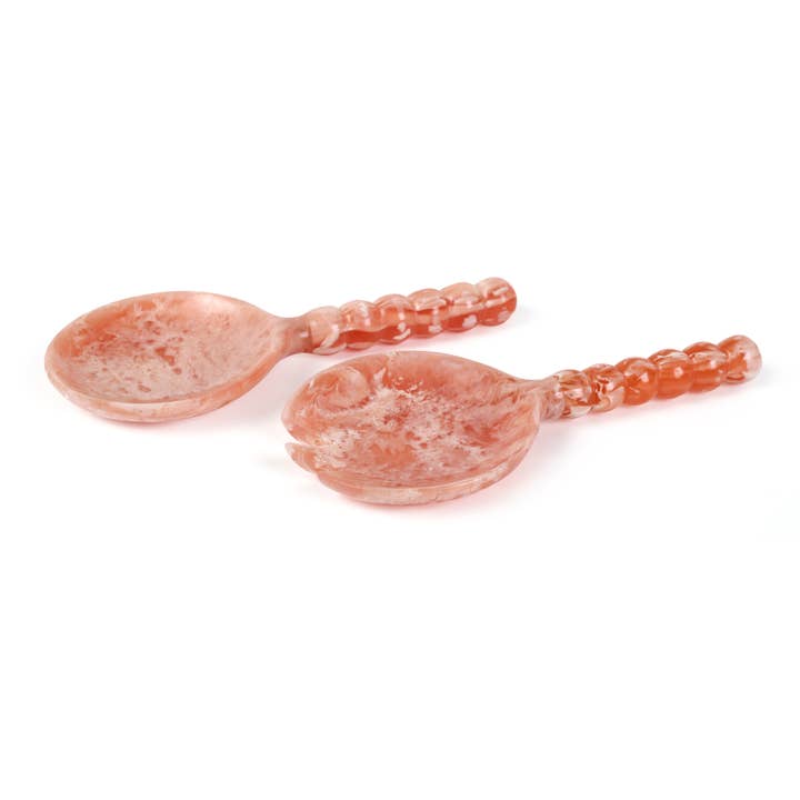 Casa Amarosa - Wholesale Serving Utensil - Resin Salad Server-Pink (Set of 2), 4.10 x 8.75 inches2