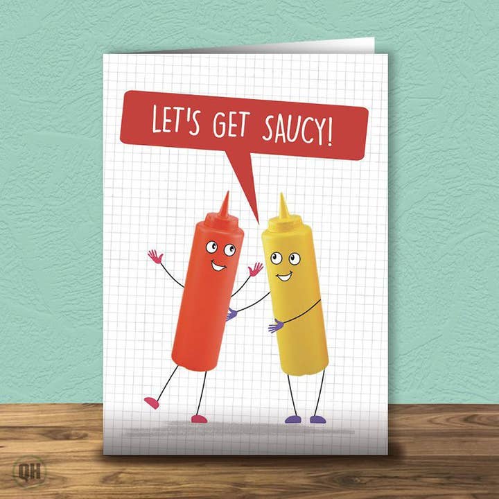 Let's Get Saucy - Valentine's Day Card for wholesale by Quitting Hollywood
