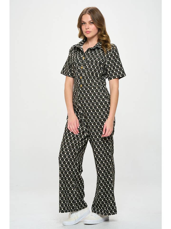 SM WARDROBE - Wholesale Jumpsuit - Women's - MUSHROOM PRINT CORDUROY JUMPSUIT OVERALL14