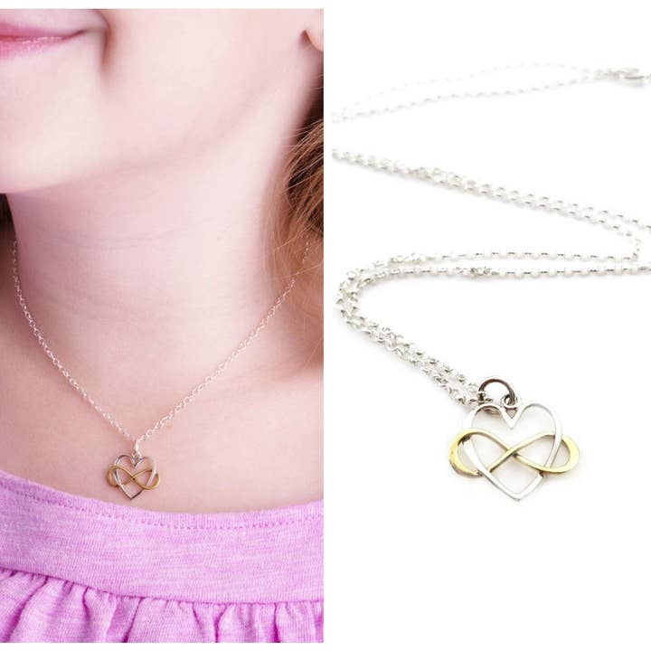Infinity Heart Charm Necklace for wholesale by CY Design Studio