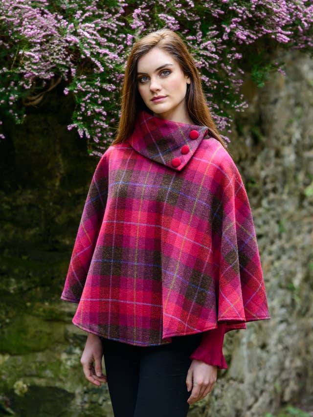 Mucros Weavers - Wholesale Poncho - Women's - Ladies 100% Wool Poncho 223