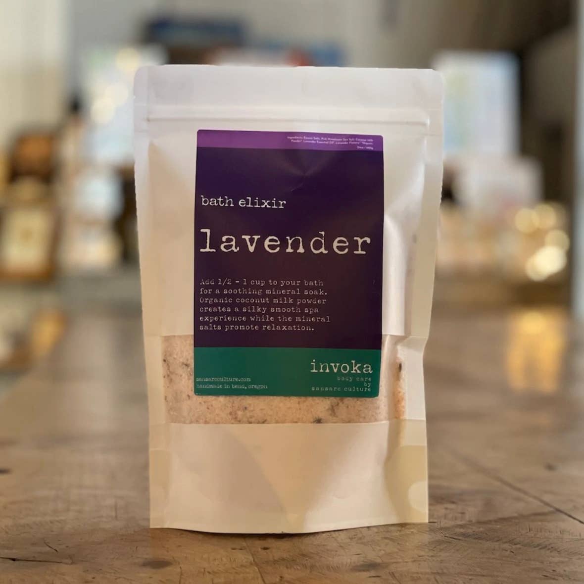 Sansarc Culture - Vendita all'ingrosso Sali da bagno - Elisir da bagno alla lavanda Invoka