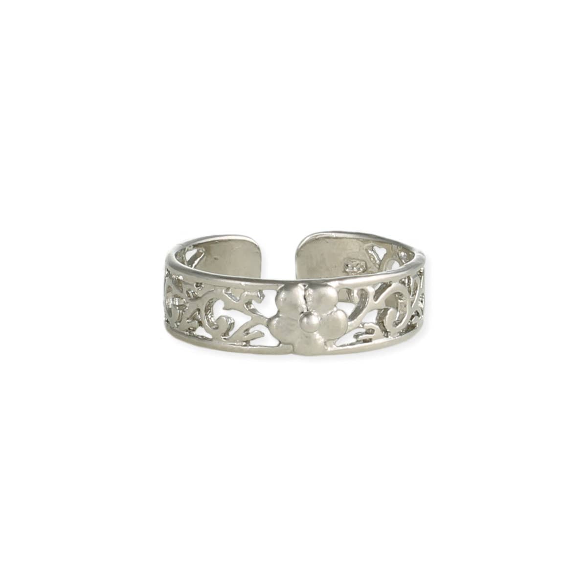 Tri Cut Fitted Toe Ring  Sterling Silver  Shiny Diamond Cut  Wear as Toe or Midi Ring  Small Sizes for Sized Pinky or Toe